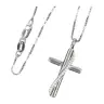 Cross 30 mm silver with cubic zirconia and Chain