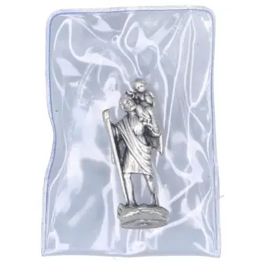 Etui 6 X 3.5 cm / Statue 4 cm St Christophe