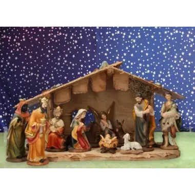 Cabane avec 11 personnages de 15 Cm (45 X 24 X 27 cm)