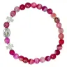 Bracelet sur élastique Agate fuschia