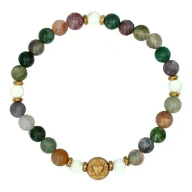 Bracelet sur élastique Agate indienne 8 mm