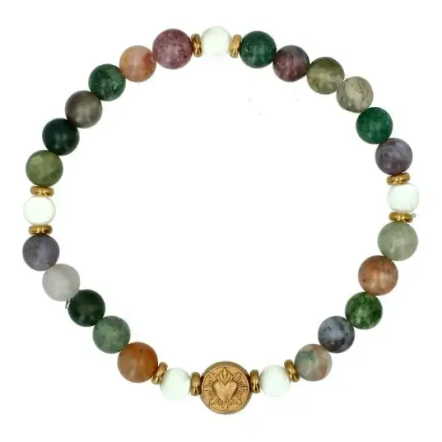 Bracelet sur élastique Agate indienne 8 mm