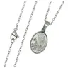 Geheel in staal - Medaille Lourdes versch. + Ketting 45 cm
