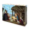 Cardboard candle holder with LED lighting (17 x 5 x 13cm) – Nativity scene with three kings
