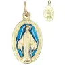 Medaille 17 mm Ov - Wonderbare - Verguld Email blauw