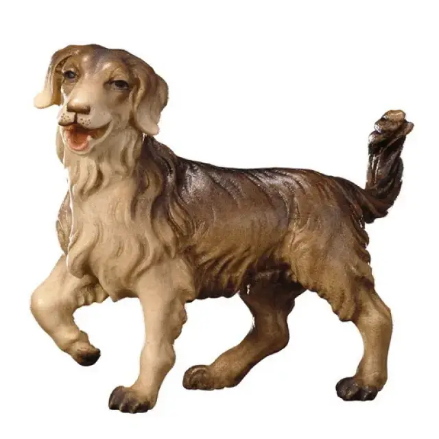 Chien : crèche de Noël en bois Ulrich 15 cm