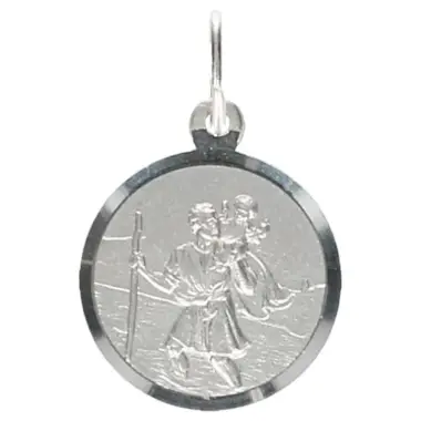 Medaille H Kristoffel - 14 mm - Metaal + Rhodium