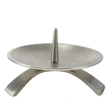 Candle holder 9.5 cm diameter Brushed Metal