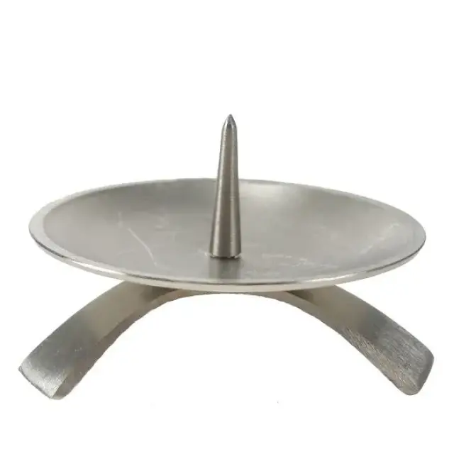 Candle holder 9.5 cm diameter Brushed Metal