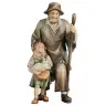 Shepherd with litlle girl : Wood carved christmas nativity Ulrich 15 cm (5,9 inches)