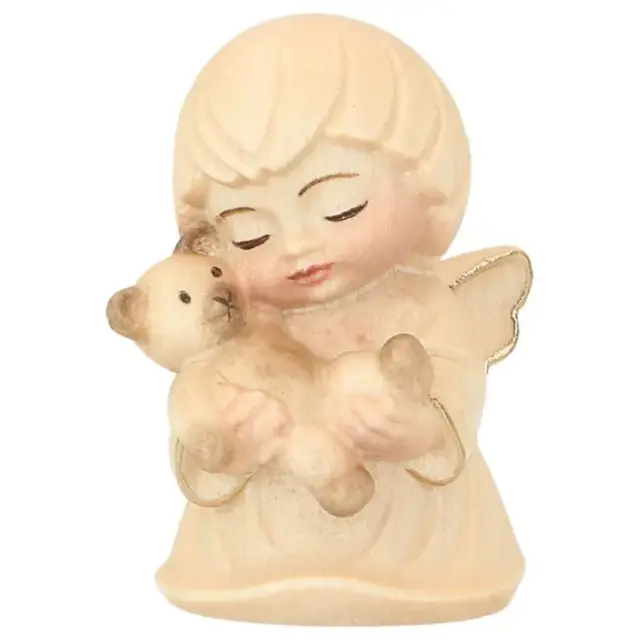 Ange avec ours en peluche - 7 cm Alabaster