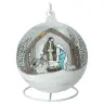 Boule en verre avec pied 15 cm Nativité bleue