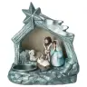 Heilige Familie van glas 15 cm blauw