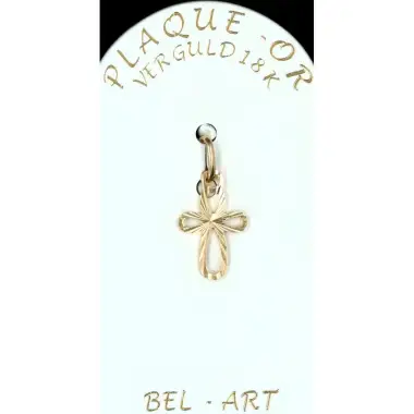 Croix Plaque-Or - 13 X 10 mm