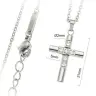 Croix 21 mm avec zircon et chaîne acier inoxydable