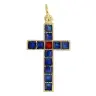 Croix - 30 mm - Email bleu