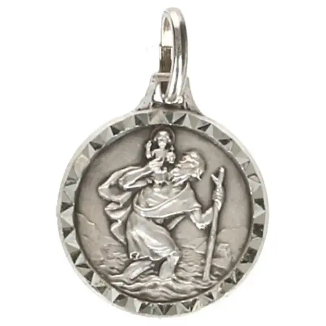 Medaille H Kristoffel - 14 mm - Metaal Verzilverd