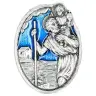 Médaille Aimantée Saint Christophe 33 mm Email bleu