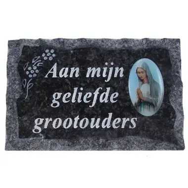 Plaque Cimetiere Aan Mijn Geliefde Grootouders 9x14