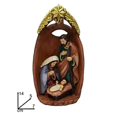 Heilige Familie in stalletje 7 X 5 X H14 cm