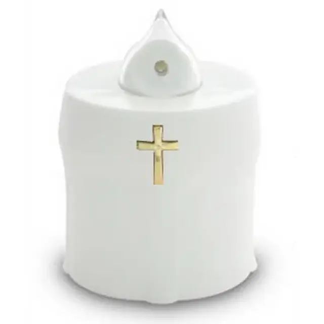 Lampe de cimetière blanche fournie sans piles - 12/CTN