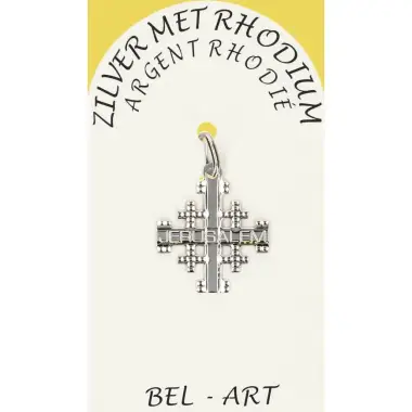 Croix Argent Rhodié Jerusalem - 16 X 16 mm