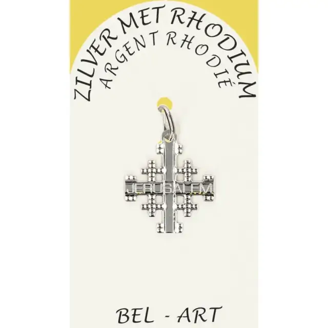 Croix Argent Rhodié Jerusalem - 16 X 16 mm