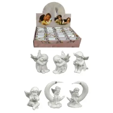Engel in zakje + Strass - 5 cm - 6/set - 24/disp