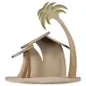 Etable vide en bois pour crèche de Noël 36 x 18 x 36 cm