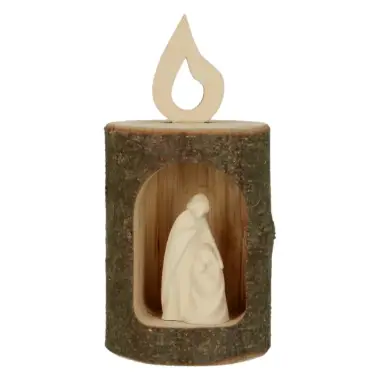 Nativité dans rodin en bois sculpté H 10 cm x 5 cm Naturel
