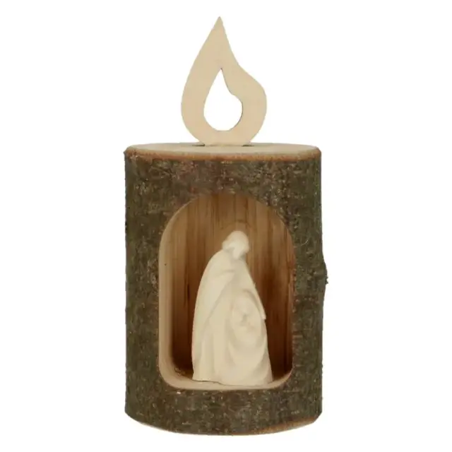 Nativité dans rodin en bois sculpté H 10 cm x 5 cm Naturel