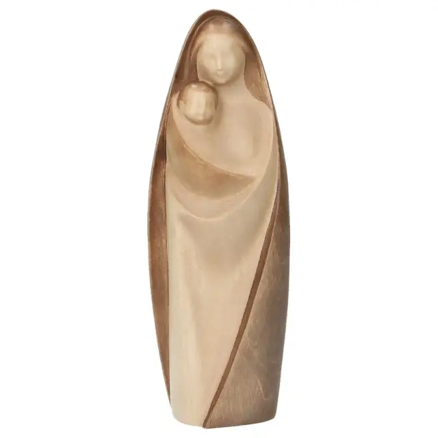 Woodcarving statue of Blessed Mother The Joy 12 cm multiple stained