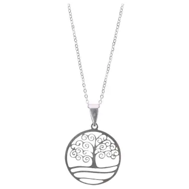 Parure Acier Chaine 45 cm + Arbre de Vie 20 mm