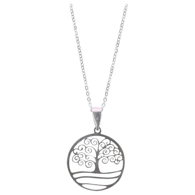 Parure Acier Chaine 45 cm + Arbre de Vie 20 mm