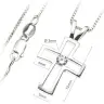 Croix 12 mm argent avec zircon et chaîne