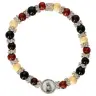 Bracelet sur élastique bois 3 couleurs + métal