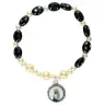 Armband op elastiek Wit-Zwart