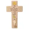 Cross carved wood for a 20 cm nativity 2 wood colors My guardian angel