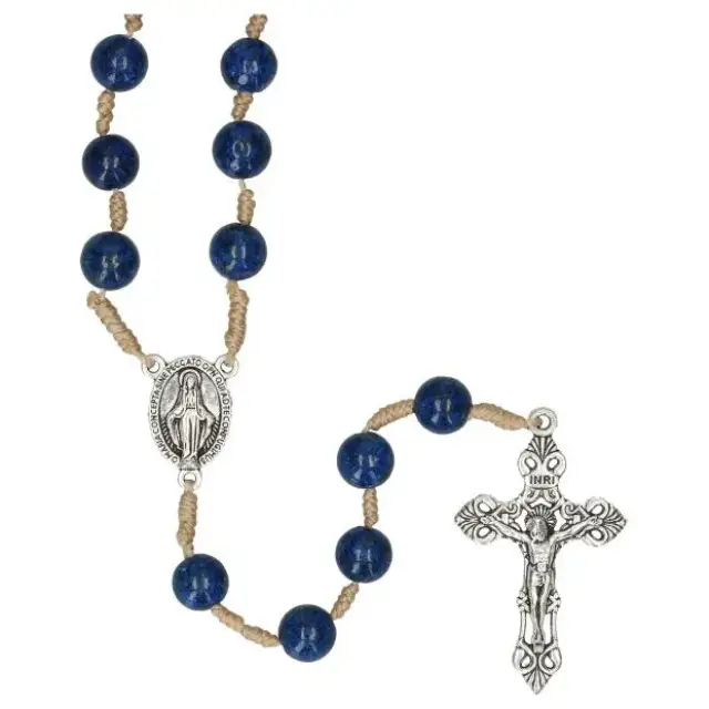 Rozenkrans op koord Lapis Lazuli 8 mm