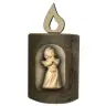 Ange dans rondin en bois sculpté H 11cm x 4.5 cm Naturel
