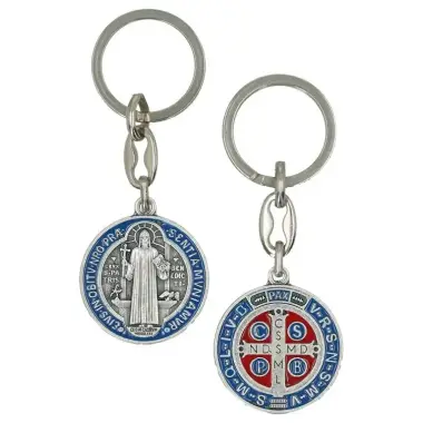 Sleutelhanger - H Benedictus 30 mm - Email / 2 kanten