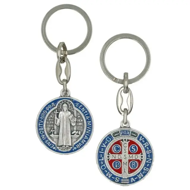 Sleutelhanger - H Benedictus 30 mm - Email / 2 kanten