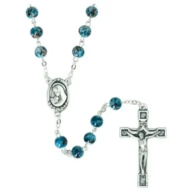 Rozenkrans Glas blauw