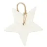 Hanging star in white porcelain 7.5 x 5.5 cm