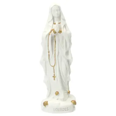 Beeld 15 cm - Alabaster + Goud Lourdes