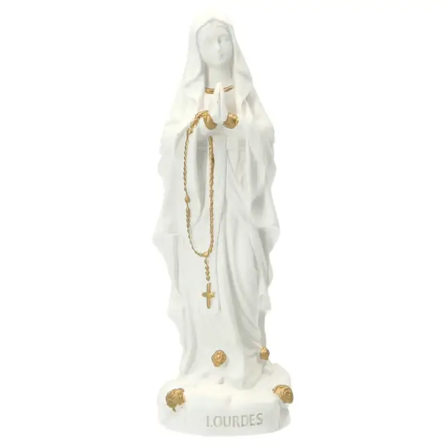 Statue 15 cm - Albâtre + Or - Lourdes