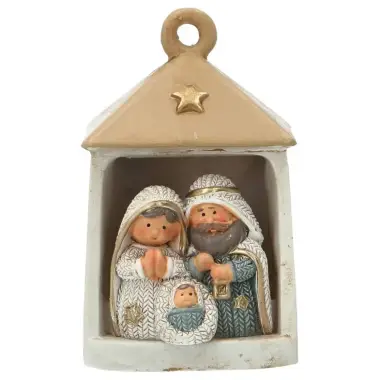 Nativité enfantine dans une lanterne de 9cm