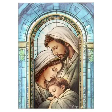 Cadre en verre Nativité 10x14 cm