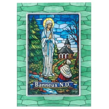Cadre en verre Notre Dame de Banneux 10 x 14 cm