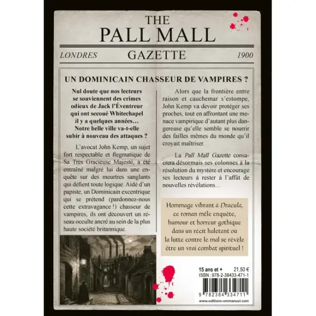 Frère Thomas Edmund Gilroy, Dominicain chasseur de vampires - Tome 1 - De Sang et d'Encens